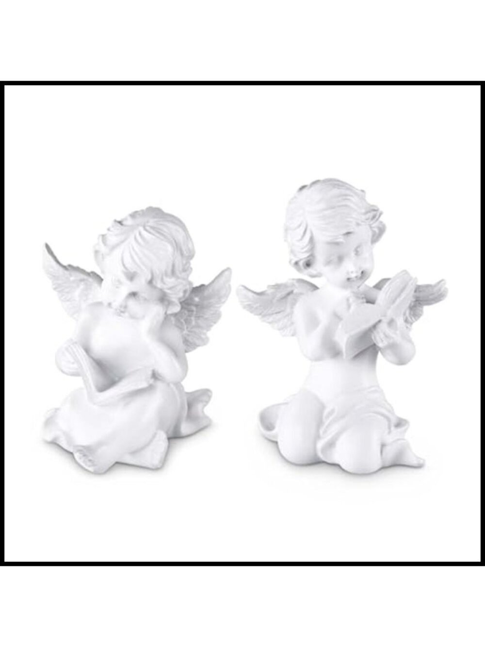 Set of 2 Cherub Angel Statue Figurines Resin Home Decor Sculptures 4 Inch